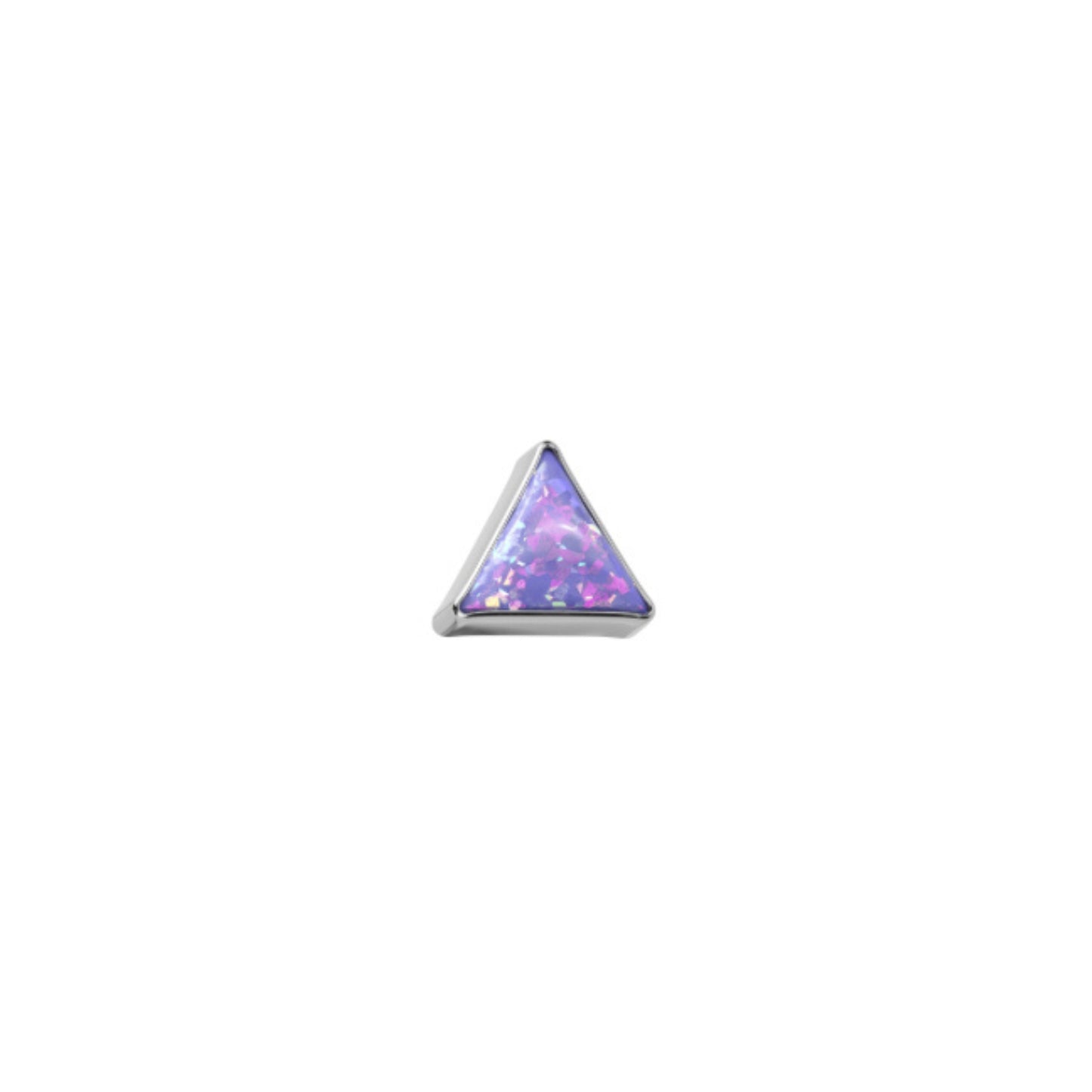 Titanium Threadless Opal Triangle Top