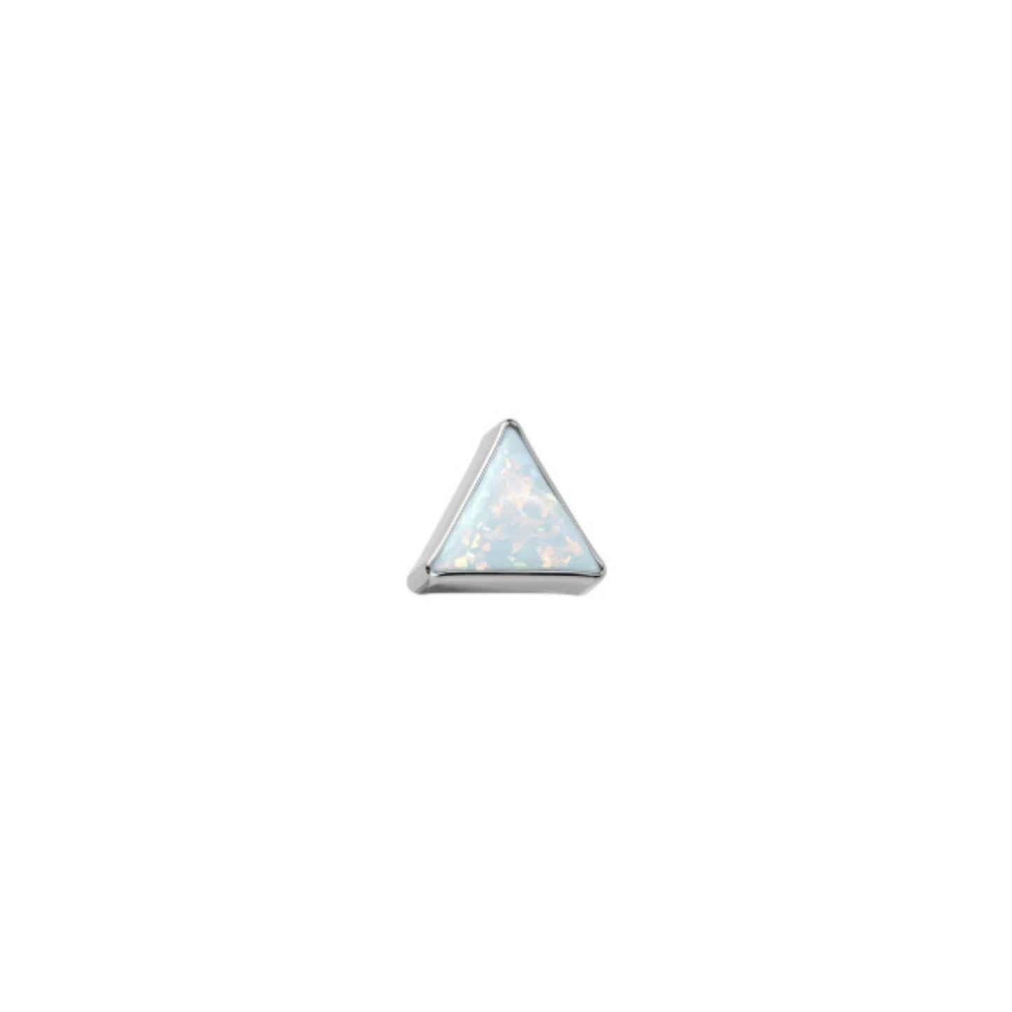 Titanium Threadless Opal Triangle Top