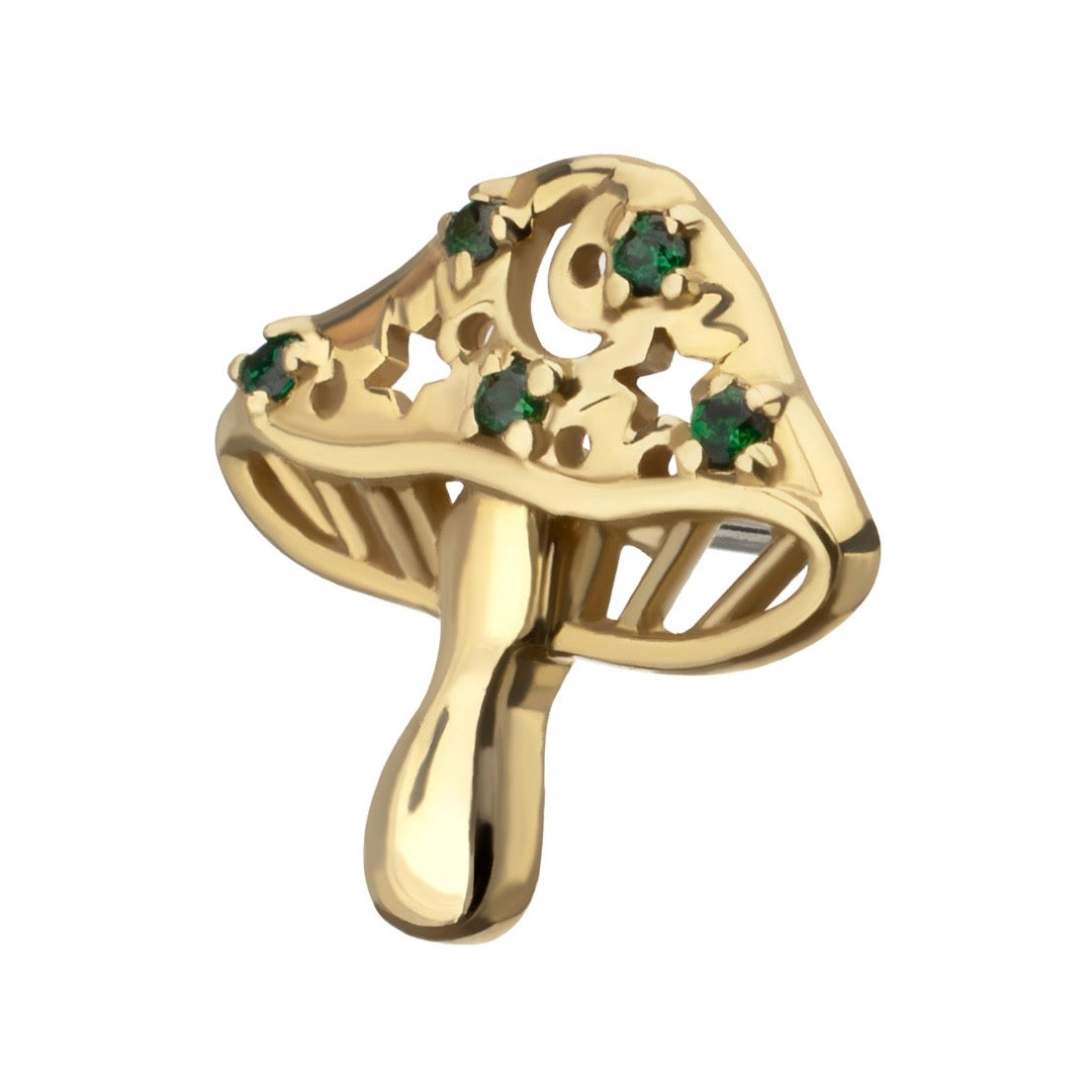 14K Gold Mushroom Threadless Top