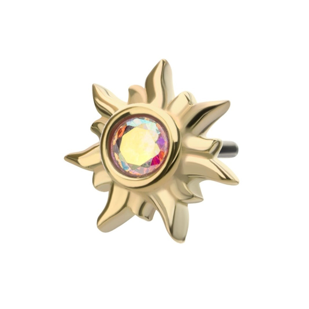 14K Gold Sunburst Threadless Top