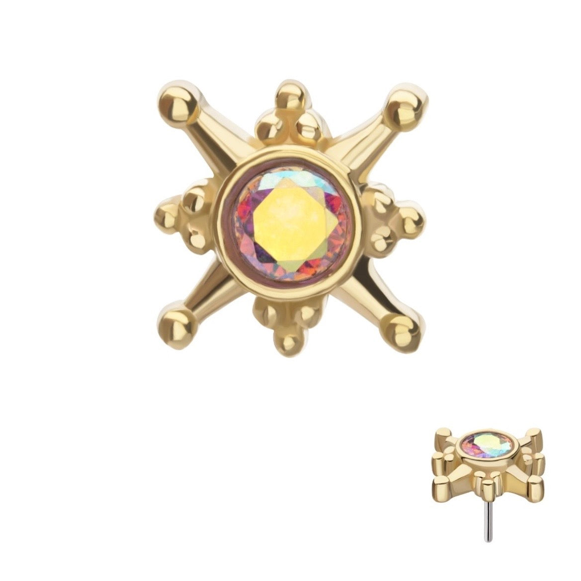 14K Gold North Star Threadless Top